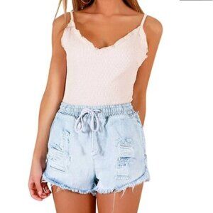 ARDENE Distress Stone Wash Cutoff Shorts SZ medium​